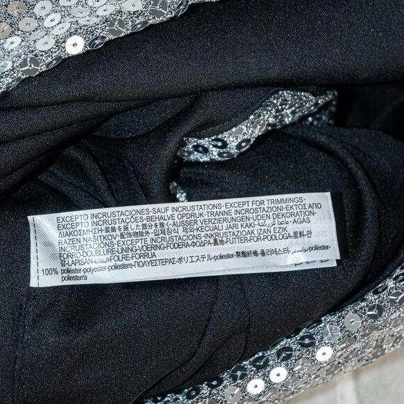 ZARA Women's Silver Sequin Draped Dress size Small NWOT - Picture 6 of 11